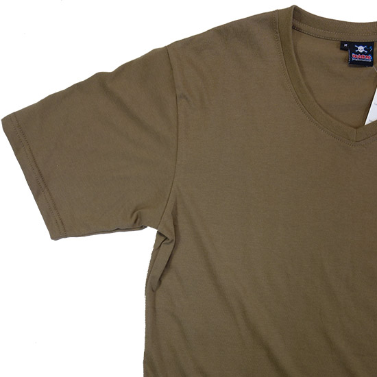 (T02S) V-Neck Shirt - Own text fabric weight (20S), Fabric color (2004) Sand - From 5$++