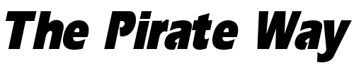 Font : ErgoeBlackCond-Italic Custom Text : The Pirate Way Test your own text here Click to download or to view this font on a tshirt that can be custom printed in Bali