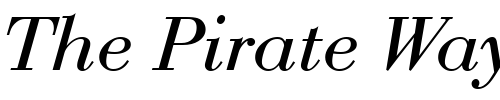 Font : EuroBodT-Italic Custom Text : The Pirate Way Test your own text here Click to download or to view this font on a tshirt that can be custom printed in Bali