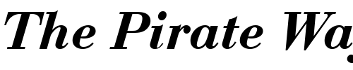 Font : EuroBodTDemBol-Italic Custom Text : The Pirate Way Test your own text here Click to download or to view this font on a tshirt that can be custom printed in Bali