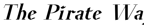 Font : Euroika-Bold-Italic Custom Text : The Pirate Way Test your own text here Click to download or to view this font on a tshirt that can be custom printed in Bali