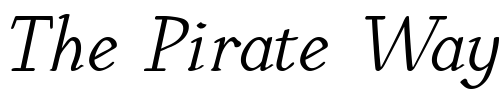 Font : EuroikaKamp-Italic Custom Text : The Pirate Way Test your own text here Click to download or to view this font on a tshirt that can be custom printed in Bali