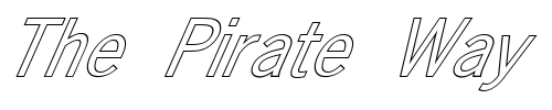 Font : FZ-BASIC-24-HOLLOW-ITALIC Custom Text : The Pirate Way Test your own text here Click to download or to view this font on a tshirt that can be custom printed in Bali