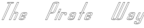 Font : FZ-BASIC-44-HOLLOW-ITALIC Custom Text : The Pirate Way Test your own text here Click to download or to view this font on a tshirt that can be custom printed in Bali