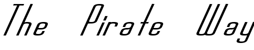 Font : FZ-BASIC-44-ITALIC Custom Text : The Pirate Way Test your own text here Click to download or to view this font on a tshirt that can be custom printed in Bali