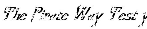 Font : FZ-JAZZY-21-HOLEY-ITALIC Custom Text : The Pirate Way Test your own text here Click to download or to view this font on a tshirt that can be custom printed in Bali
