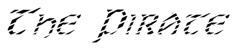 Font : FZ-JAZZY-31-STRIPED-ITALIC Custom Text : The Pirate Way Test your own text here Click to download or to view this font on a tshirt that can be custom printed in Bali