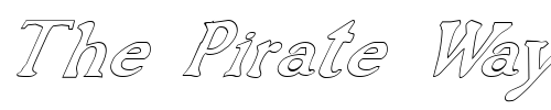 Font : FZ-JAZZY-48-HOLLOW-ITALIC Custom Text : The Pirate Way Test your own text here Click to download or to view this font on a tshirt that can be custom printed in Bali