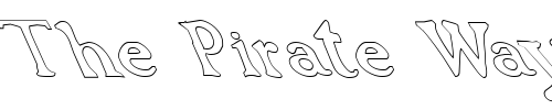 Font : FZ-JAZZY-48-HOLLOW-LEFTY Custom Text : The Pirate Way Test your own text here Click to download or to view this font on a tshirt that can be custom printed in Bali
