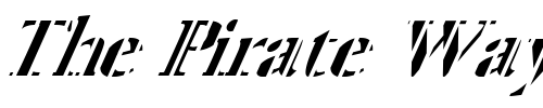 Font : FZ-ROMAN-24-STRIPED-ITALIC Custom Text : The Pirate Way Test your own text here Click to download or to view this font on a tshirt that can be custom printed in Bali