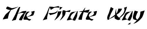 Font : FZ-WARPED-12-ITALIC Custom Text : The Pirate Way Test your own text here Click to download or to view this font on a tshirt that can be custom printed in Bali