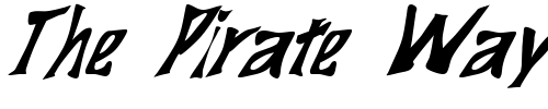 Font : FZ-WARPED-29-ITALIC Custom Text : The Pirate Way Test your own text here Click to download or to view this font on a tshirt that can be custom printed in Bali
