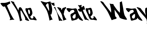 Font : FZ-WARPED-29-LEFTY Custom Text : The Pirate Way Test your own text here Click to download or to view this font on a tshirt that can be custom printed in Bali