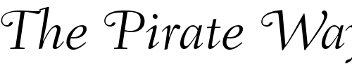 Font : Fairfield-LH-46-Swash-Light-Italic-Old-Style-Figures Custom Text : The Pirate Way Test your own text here Click to download or to view this font on a tshirt that can be custom printed in Bali