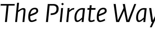 Font : Fedra-Sans-Book-Italic Custom Text : The Pirate Way Test your own text here Click to download or to view this font on a tshirt that can be custom printed in Bali