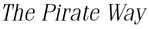 Font : Fenice-LightOblique Custom Text : The Pirate Way Test your own text here Click to download or to view this font on a tshirt that can be custom printed in Bali