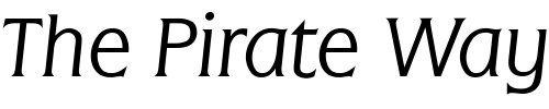Font : FlareGothic-LightItalic Custom Text : The Pirate Way Test your own text here Click to download or to view this font on a tshirt that can be custom printed in Bali