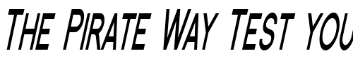 Font : Florencesans-SC-Comp-Bold-Italic Custom Text : The Pirate Way Test your own text here Click to download or to view this font on a tshirt that can be custom printed in Bali