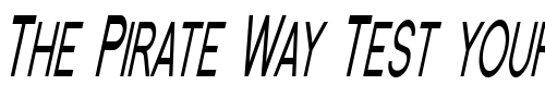 Font : Florencesans-SC-Comp-Italic Custom Text : The Pirate Way Test your own text here Click to download or to view this font on a tshirt that can be custom printed in Bali