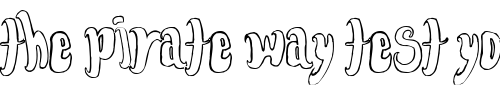 Font : FontForTheDumped-Outline Custom Text : The Pirate Way Test your own text here Click to download or to view this font on a tshirt that can be custom printed in Bali