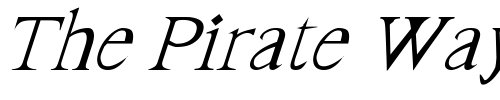 Font : FrankTimes-Italic Custom Text : The Pirate Way Test your own text here Click to download or to view this font on a tshirt that can be custom printed in Bali