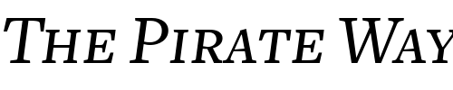 Font : FreightText-BookItalicSC Custom Text : The Pirate Way Test your own text here Click to download or to view this font on a tshirt that can be custom printed in Bali