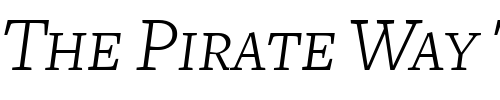 Font : FreightText-LightItalicSC Custom Text : The Pirate Way Test your own text here Click to download or to view this font on a tshirt that can be custom printed in Bali