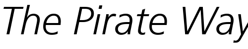 Font : Frutiger-46-Light-Italic Custom Text : The Pirate Way Test your own text here Click to download or to view this font on a tshirt that can be custom printed in Bali