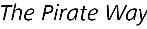 Font : FrutigerNext-LT-It Custom Text : The Pirate Way Test your own text here Click to download or to view this font on a tshirt that can be custom printed in Bali