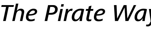 Font : FrutigerNextLT-MediumIt Custom Text : The Pirate Way Test your own text here Click to download or to view this font on a tshirt that can be custom printed in Bali