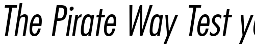 Font : Futura-LT-Condensed-Light-Oblique Custom Text : The Pirate Way Test your own text here Click to download or to view this font on a tshirt that can be custom printed in Bali