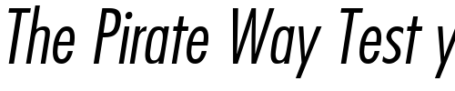 Font : Futura-LtCn-BT-Italic Custom Text : The Pirate Way Test your own text here Click to download or to view this font on a tshirt that can be custom printed in Bali