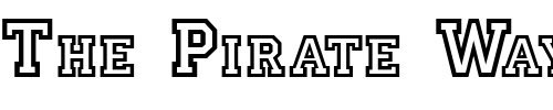 Font : GE-Letter-Jacket Custom Text : The Pirate Way Test your own text here Click to download or to view this font on a tshirt that can be custom printed in Bali