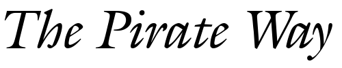 Font : Galliard-EF-Roman-Italic Custom Text : The Pirate Way Test your own text here Click to download or to view this font on a tshirt that can be custom printed in Bali