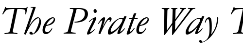 Font : GaramondNo4TLig-Italic Custom Text : The Pirate Way Test your own text here Click to download or to view this font on a tshirt that can be custom printed in Bali