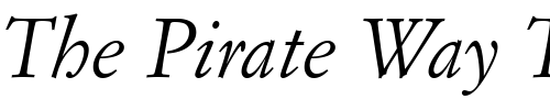 Font : GaramondNo9TReg-Italic Custom Text : The Pirate Way Test your own text here Click to download or to view this font on a tshirt that can be custom printed in Bali