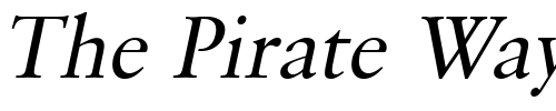 Font : Garrick-Italic Custom Text : The Pirate Way Test your own text here Click to download or to view this font on a tshirt that can be custom printed in Bali
