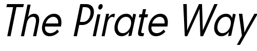 Font : Geo-579-Condensed-Italic Custom Text : The Pirate Way Test your own text here Click to download or to view this font on a tshirt that can be custom printed in Bali