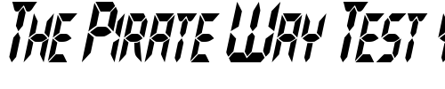 Font : GhostMachineCondensed-Oblique Custom Text : The Pirate Way Test your own text here Click to download or to view this font on a tshirt that can be custom printed in Bali
