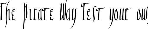 Font : Gotegrim Custom Text : The Pirate Way Test your own text here Click to download or to view this font on a tshirt that can be custom printed in Bali