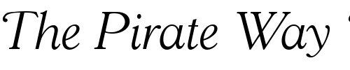 Font : GoudY38LightItalic Custom Text : The Pirate Way Test your own text here Click to download or to view this font on a tshirt that can be custom printed in Bali