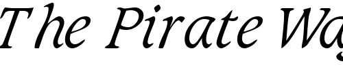 Font : GrammLigSSK-Italic Custom Text : The Pirate Way Test your own text here Click to download or to view this font on a tshirt that can be custom printed in Bali