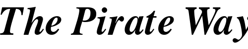 Font : GrecoOSSSK-BoldItalic Custom Text : The Pirate Way Test your own text here Click to download or to view this font on a tshirt that can be custom printed in Bali