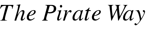 Font : GrecoOSSSK-Italic Custom Text : The Pirate Way Test your own text here Click to download or to view this font on a tshirt that can be custom printed in Bali