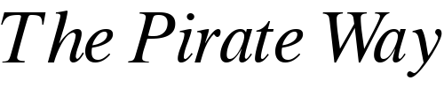 Font : GrecoTenOSSSK-Italic Custom Text : The Pirate Way Test your own text here Click to download or to view this font on a tshirt that can be custom printed in Bali
