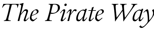 Font : Guardi56-Italic Custom Text : The Pirate Way Test your own text here Click to download or to view this font on a tshirt that can be custom printed in Bali