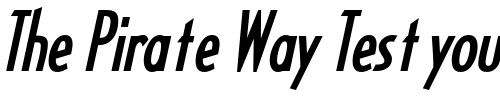 Font : HalseyLightCondSSK-BoldItalic Custom Text : The Pirate Way Test your own text here Click to download or to view this font on a tshirt that can be custom printed in Bali