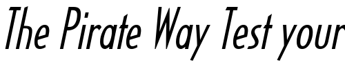 Font : HalseyLightCondSSK-Italic Custom Text : The Pirate Way Test your own text here Click to download or to view this font on a tshirt that can be custom printed in Bali