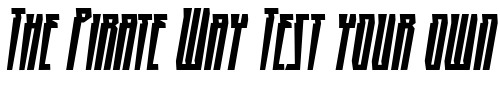 Font : HighRise-BB-Italic Custom Text : The Pirate Way Test your own text here Click to download or to view this font on a tshirt that can be custom printed in Bali