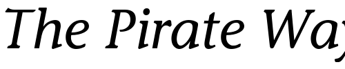 Font : ITC-Stone-Informal-Italic Custom Text : The Pirate Way Test your own text here Click to download or to view this font on a tshirt that can be custom printed in Bali
